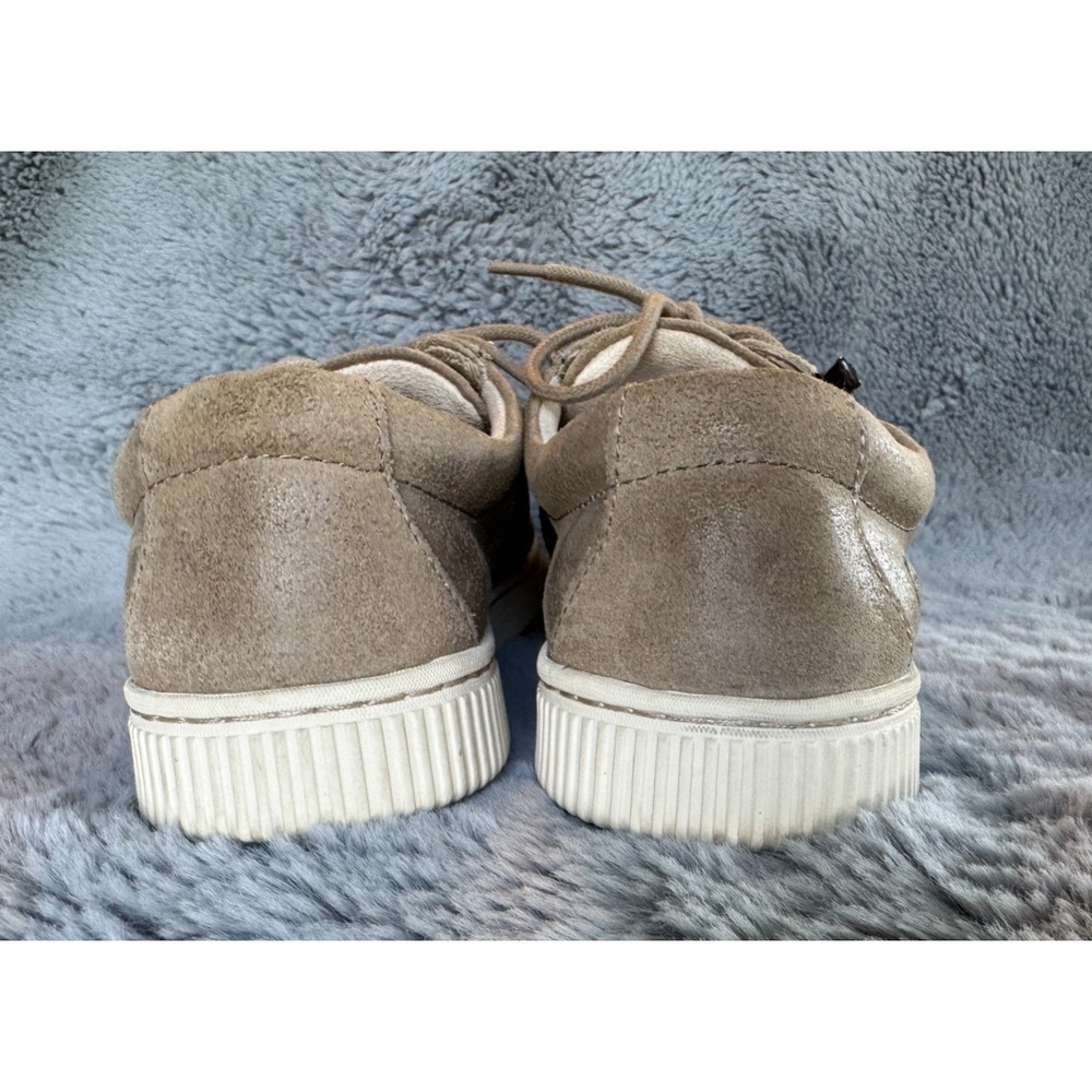 BORN Tamara Tan Suede Leather Lace Up Sneakers Side Zip Comfort Slip-On - Picture 6 of 9